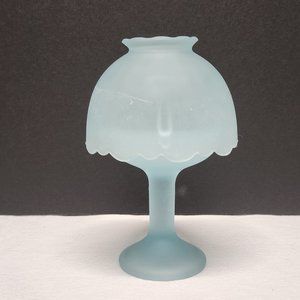 Blue Satin Frosted Glass Fairy Lamp Light